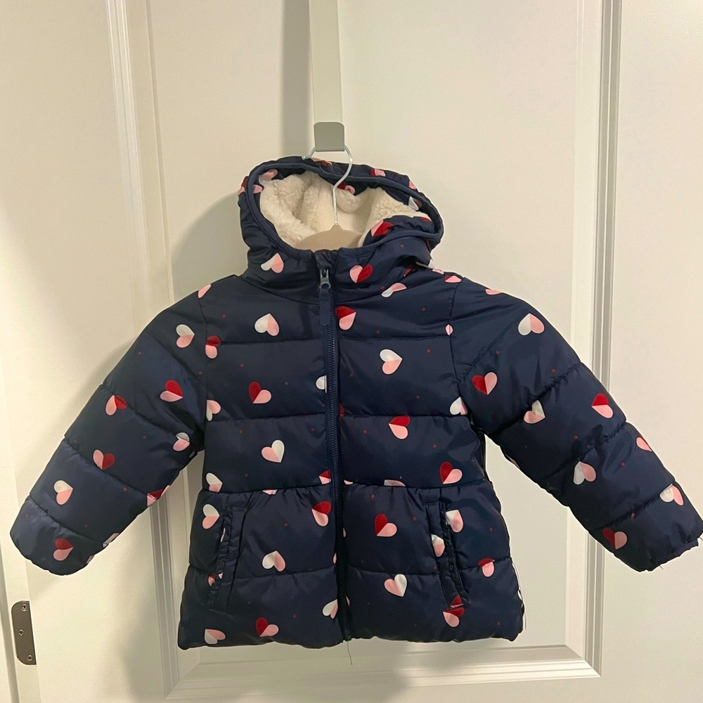 Wonder Nation Blue Toddler girls’ Puffer Jacket with Hood